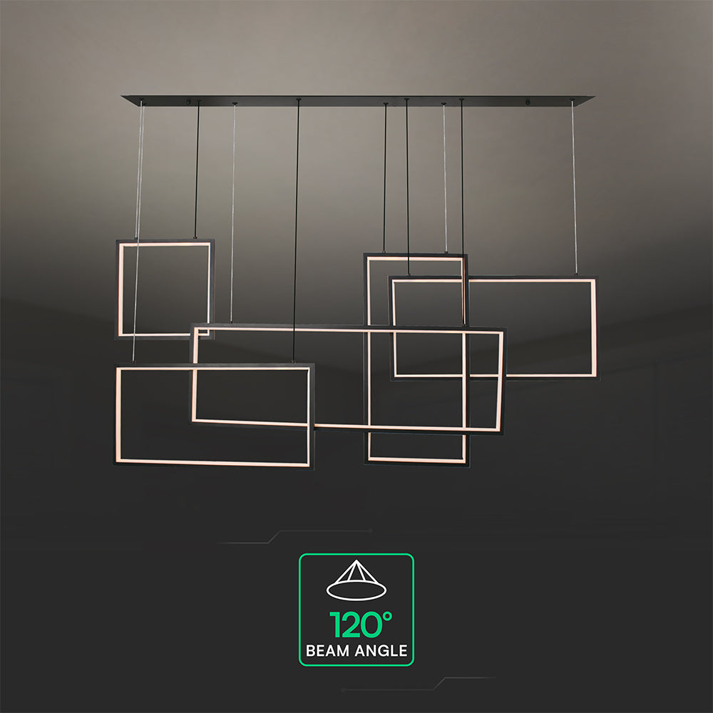 50W Dekoracyjna lampa wisząca LED L120xH50xH160CM 3000K / Obudowa: Czarna