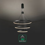 50W Dekoracyjna lampa wisząca LED D: 40xD: 60xD:80xH150CM 3000K / Obudowa: Czarna