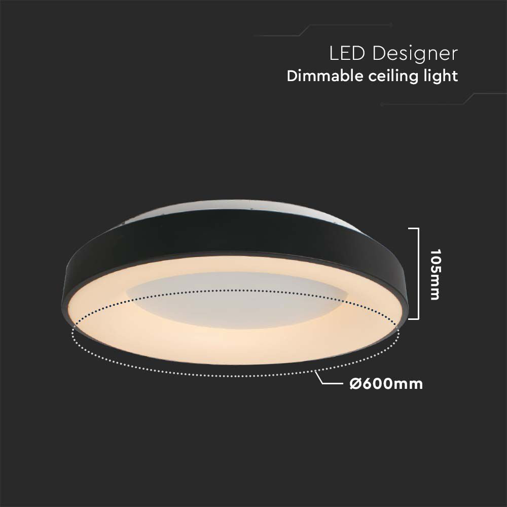 50W Dekoracyjna lampa sufitowa LED D: 60xH9CM 3000K / Obudowa: Czarna