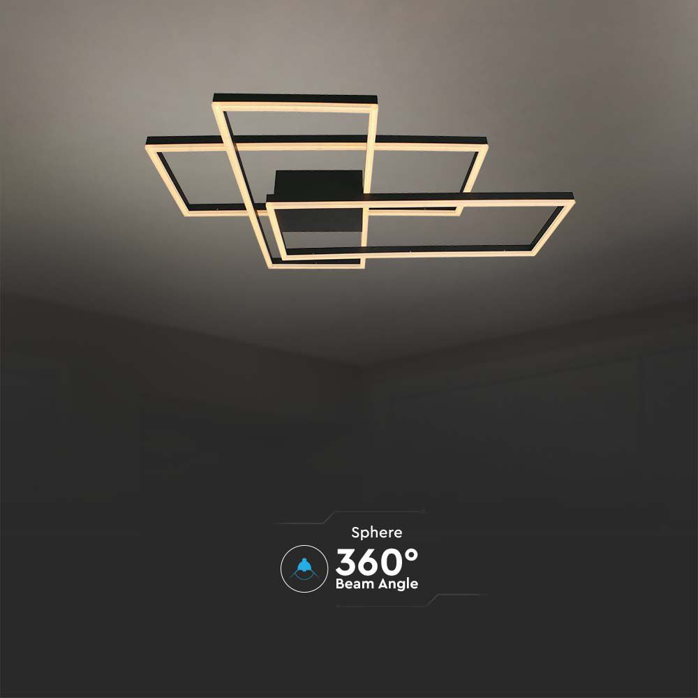 50W Dekoracyjna lampa sufitowa LED L90xW67x9CM 3000K / Obudowa: Czarna