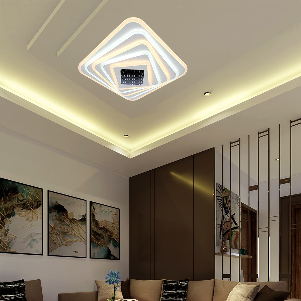 VT-7958 150W LED SMART DECORATIVE CEILING LAMP 510x510MM 3IN1 REMOTE CONTROL DIMMABLE WHITE