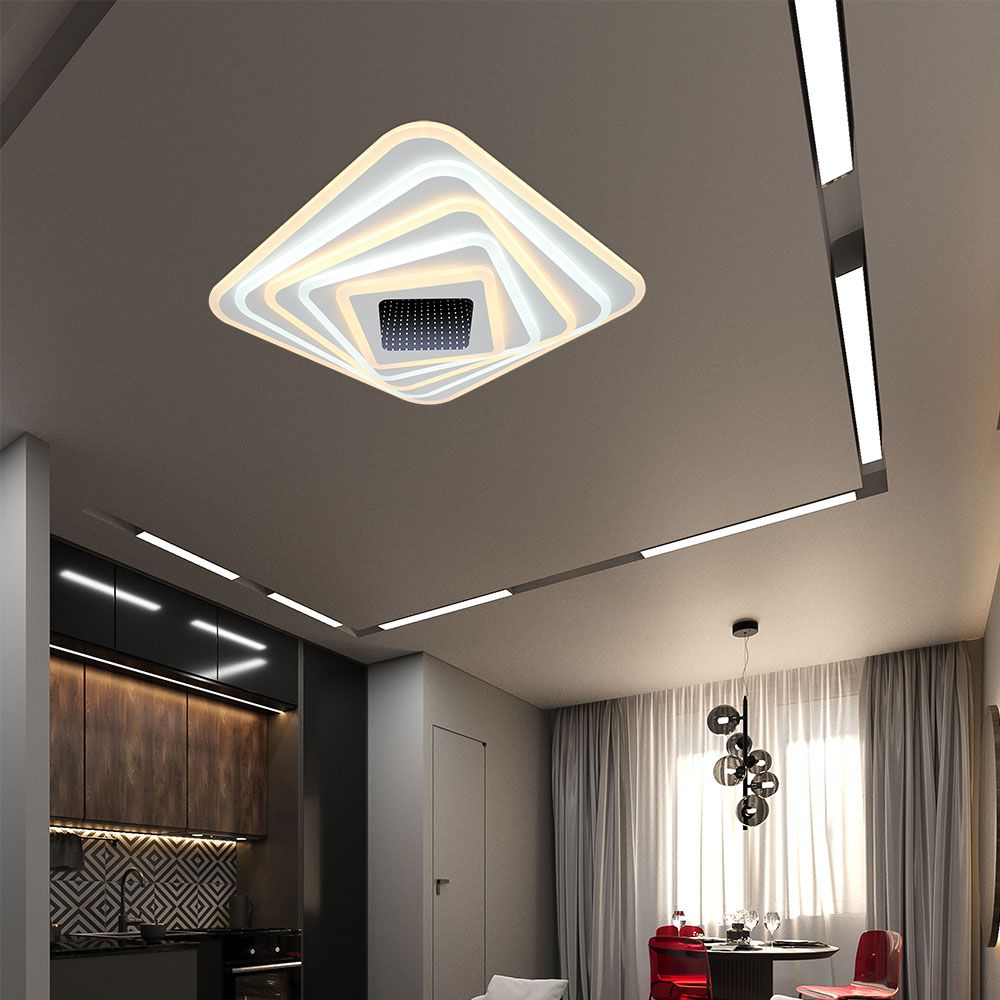 VT-7958 150W LED SMART DECORATIVE CEILING LAMP 510x510MM 3IN1 REMOTE CONTROL DIMMABLE WHITE