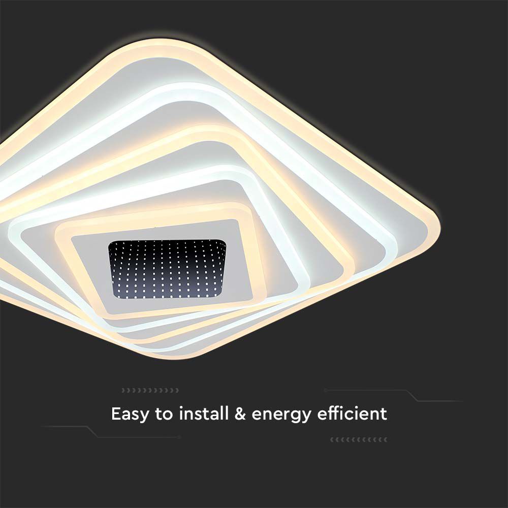 VT-7958 150W LED SMART DECORATIVE CEILING LAMP 510x510MM 3IN1 REMOTE CONTROL DIMMABLE WHITE
