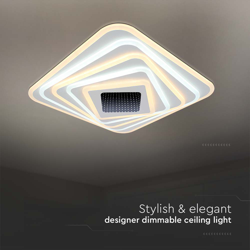 VT-7958 150W LED SMART DECORATIVE CEILING LAMP 510x510MM 3IN1 REMOTE CONTROL DIMMABLE WHITE