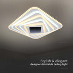 VT-7958 150W LED SMART DECORATIVE CEILING LAMP 510x510MM 3IN1 REMOTE CONTROL DIMMABLE WHITE
