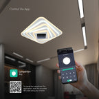 VT-7958 150W LED SMART DECORATIVE CEILING LAMP 510x510MM 3IN1 REMOTE CONTROL DIMMABLE WHITE