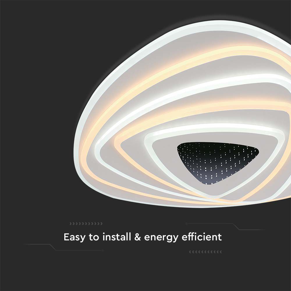 VT-7959 120W LED SMART DECORATIVE CEILING LAMP 500x500MM 3IN1 REMOTE CONTROL DIMMABLE WHITE