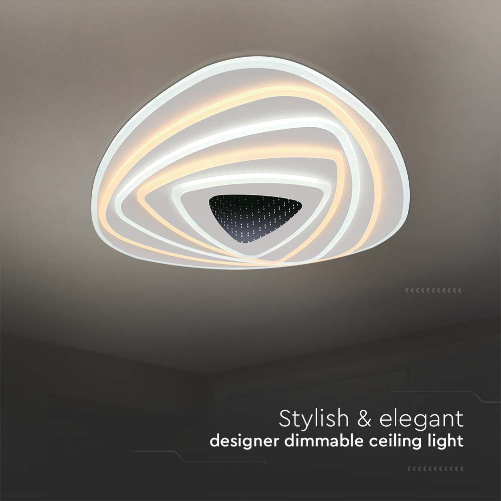 VT-7959 120W LED SMART DECORATIVE CEILING LAMP 500x500MM 3IN1 REMOTE CONTROL DIMMABLE WHITE