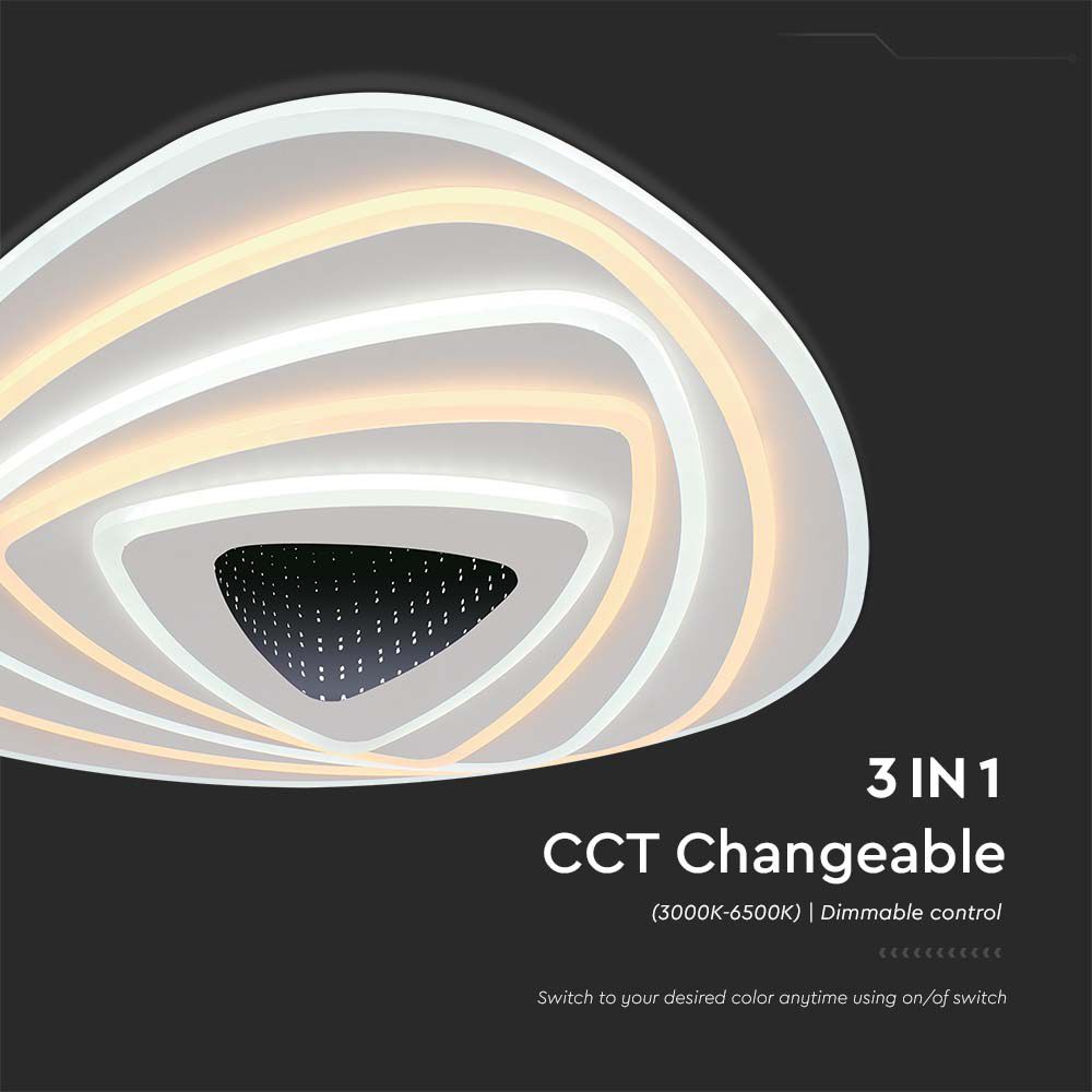 VT-7959 120W LED SMART DECORATIVE CEILING LAMP 500x500MM 3IN1 REMOTE CONTROL DIMMABLE WHITE