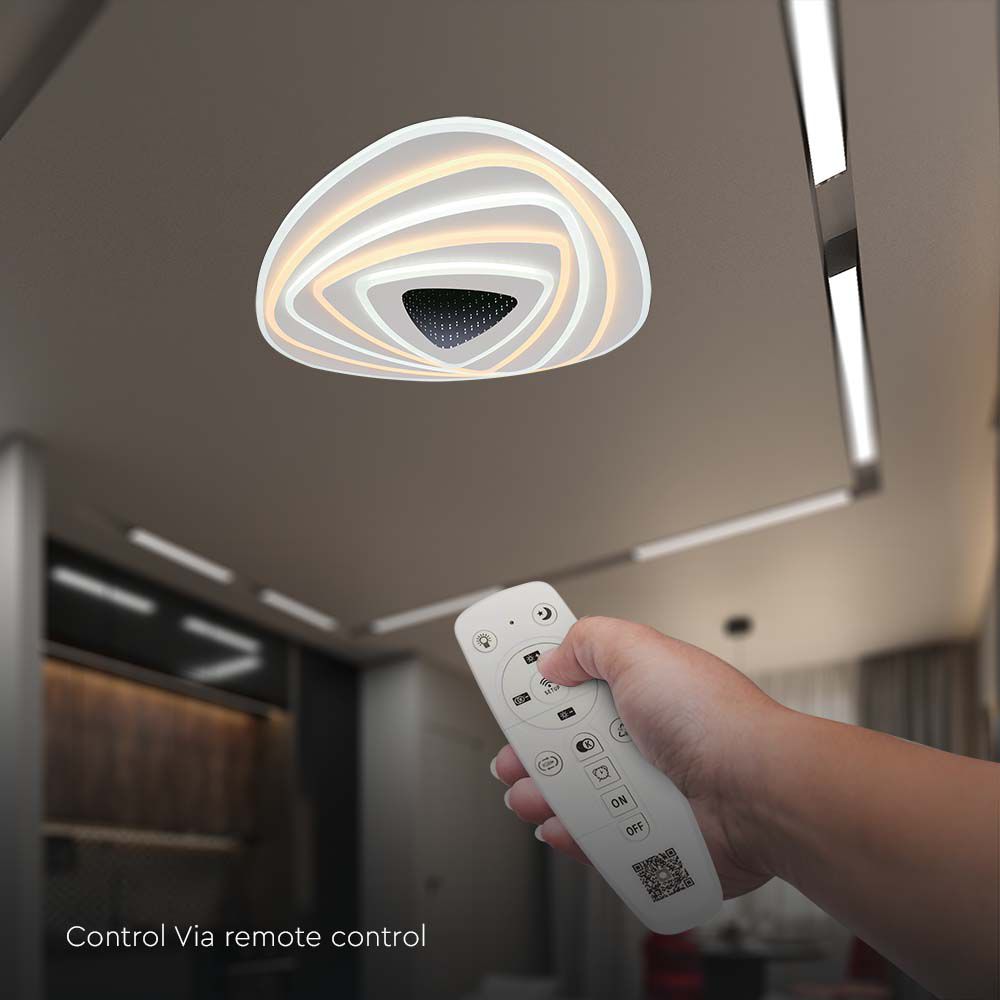 VT-7959 120W LED SMART DECORATIVE CEILING LAMP 500x500MM 3IN1 REMOTE CONTROL DIMMABLE WHITE
