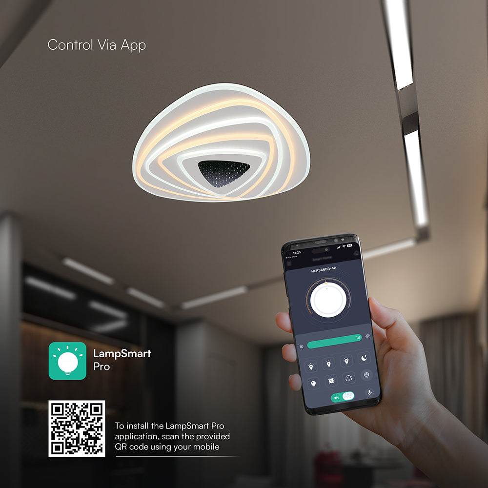 VT-7959 120W LED SMART DECORATIVE CEILING LAMP 500x500MM 3IN1 REMOTE CONTROL DIMMABLE WHITE