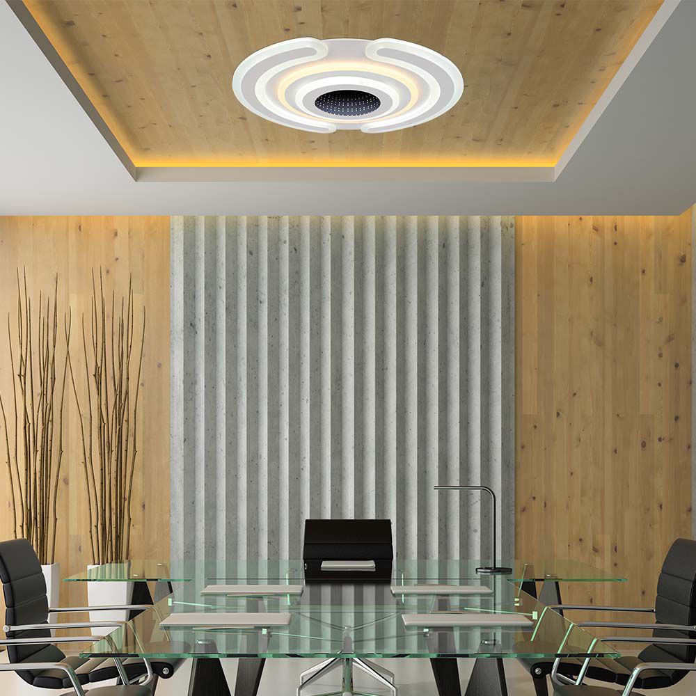VT-7960 95W LED SMART DECORATIVE CEILING LAMP 520x500MM 3IN1 REMOTE CONTROL DIMMABLE WHITE
