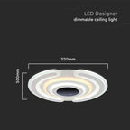 VT-7960 95W LED SMART DECORATIVE CEILING LAMP 520x500MM 3IN1 REMOTE CONTROL DIMMABLE WHITE