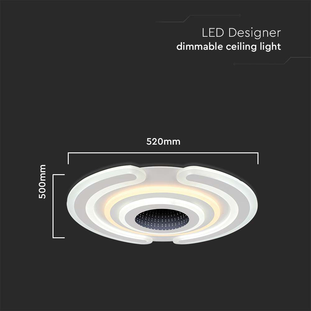 VT-7960 95W LED SMART DECORATIVE CEILING LAMP 520x500MM 3IN1 REMOTE CONTROL DIMMABLE WHITE