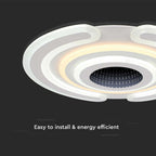 VT-7960 95W LED SMART DECORATIVE CEILING LAMP 520x500MM 3IN1 REMOTE CONTROL DIMMABLE WHITE