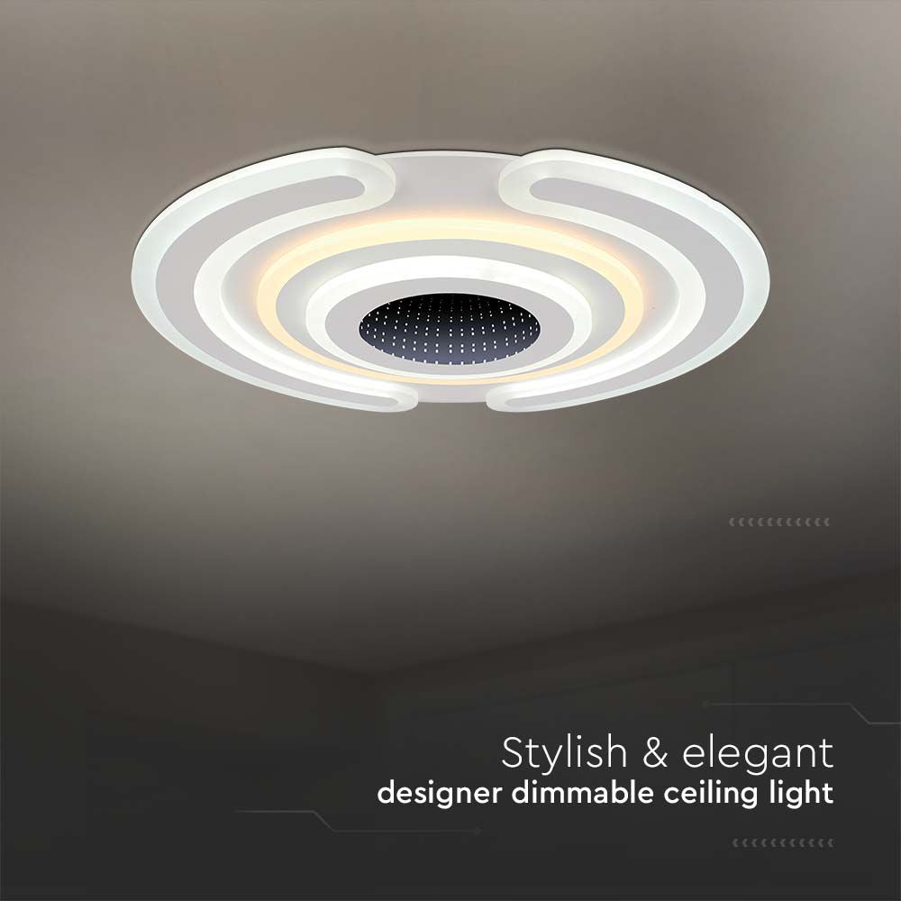 VT-7960 95W LED SMART DECORATIVE CEILING LAMP 520x500MM 3IN1 REMOTE CONTROL DIMMABLE WHITE