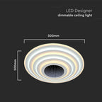 VT-7961 125W LED SMART DECORATIVE CEILING LAMP 500x500MM 3IN1 REMOTE CONTROL DIMMABLE WHITE