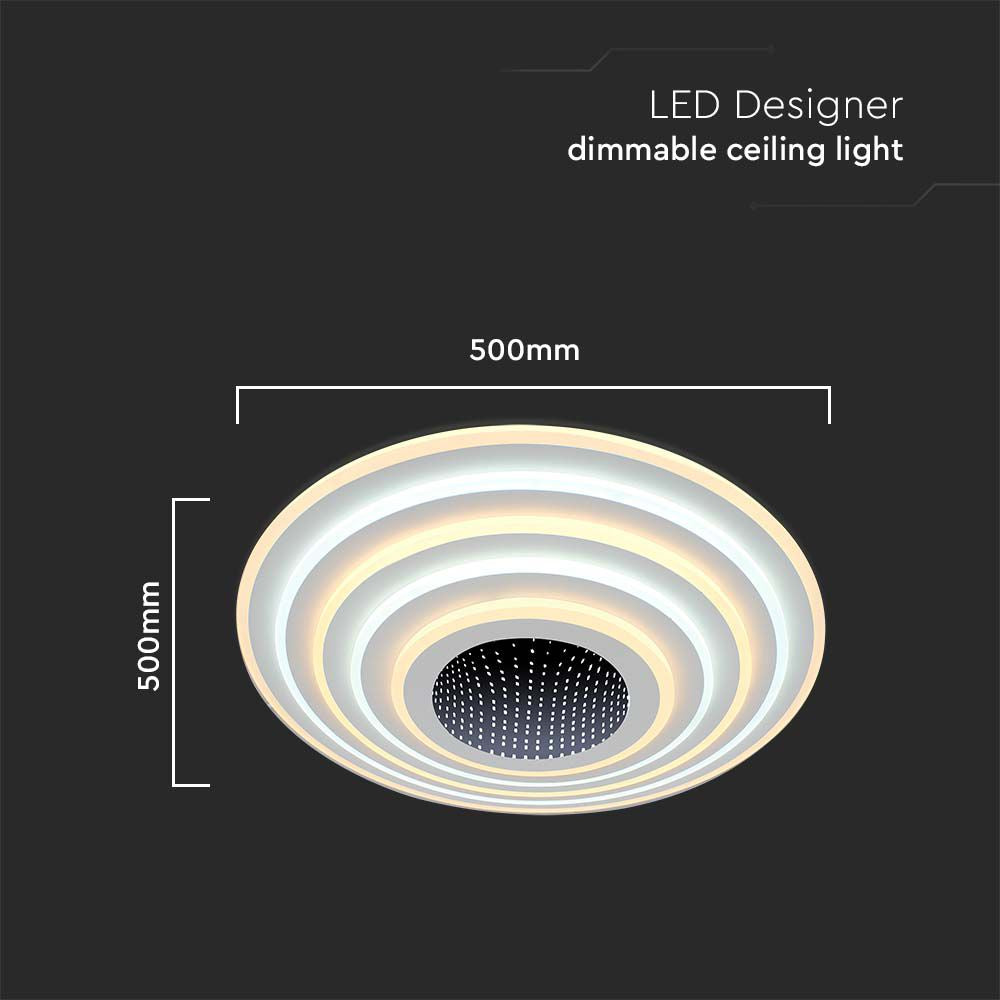 VT-7961 125W LED SMART DECORATIVE CEILING LAMP 500x500MM 3IN1 REMOTE CONTROL DIMMABLE WHITE