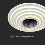 VT-7961 125W LED SMART DECORATIVE CEILING LAMP 500x500MM 3IN1 REMOTE CONTROL DIMMABLE WHITE