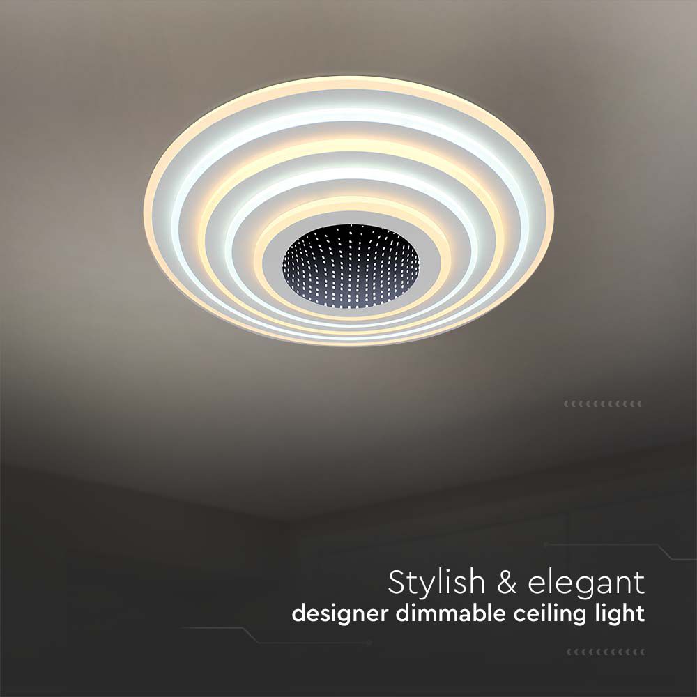 VT-7961 125W LED SMART DECORATIVE CEILING LAMP 500x500MM 3IN1 REMOTE CONTROL DIMMABLE WHITE