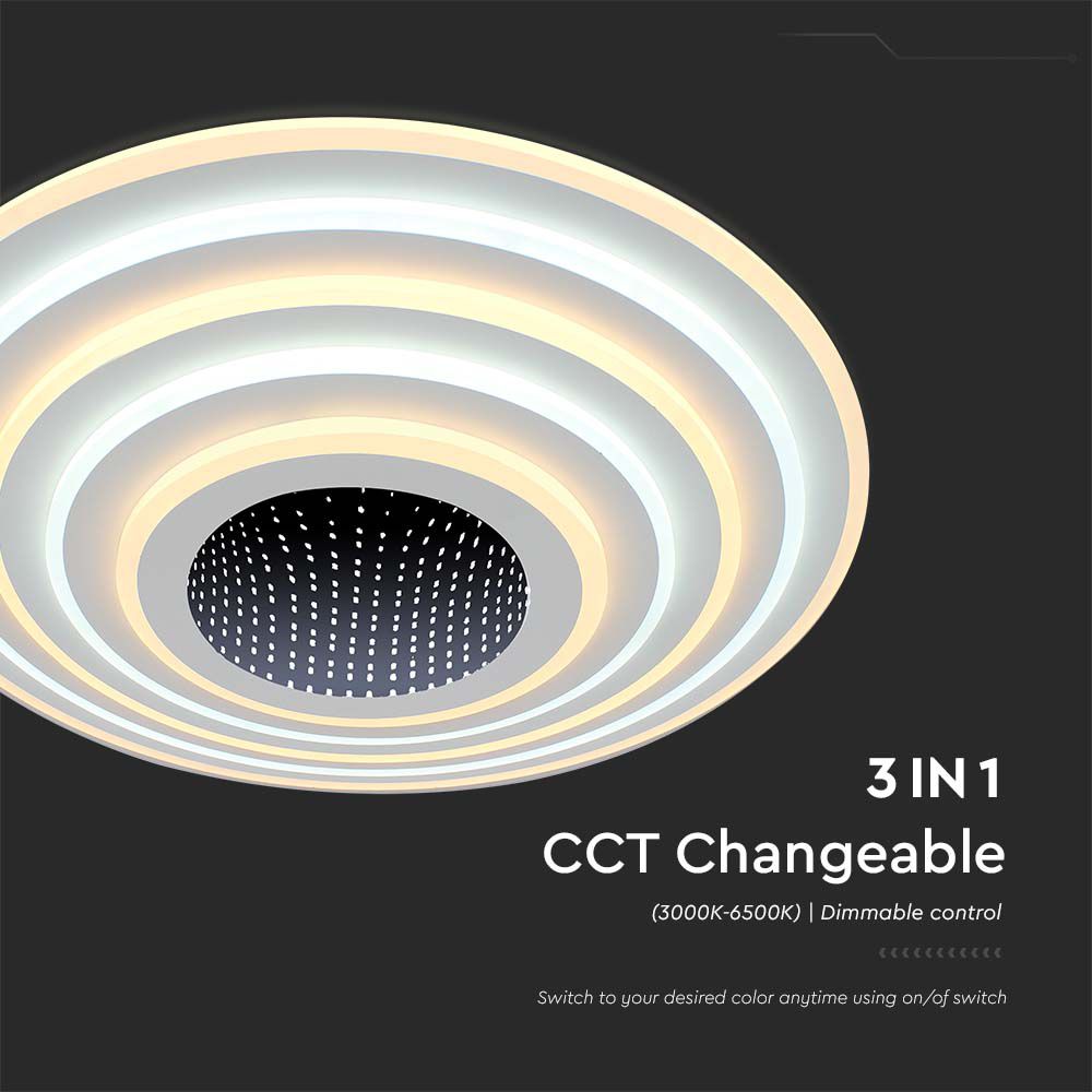 VT-7961 125W LED SMART DECORATIVE CEILING LAMP 500x500MM 3IN1 REMOTE CONTROL DIMMABLE WHITE