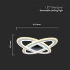 VT-7962 130W LED SMART DECORATIVE CEILING LAMP 620x620MM 3IN1 REMOTE CONTROL DIMMABLE WHITE
