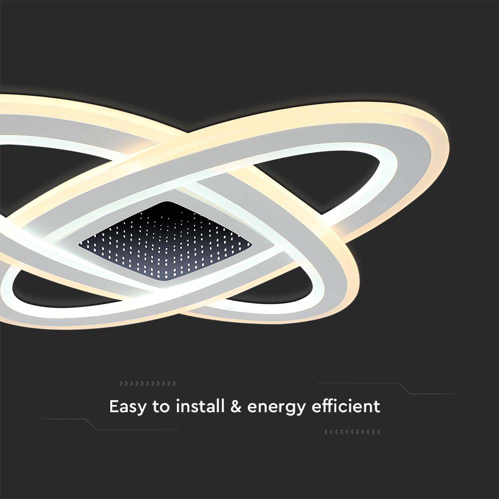 VT-7962 130W LED SMART DECORATIVE CEILING LAMP 620x620MM 3IN1 REMOTE CONTROL DIMMABLE WHITE