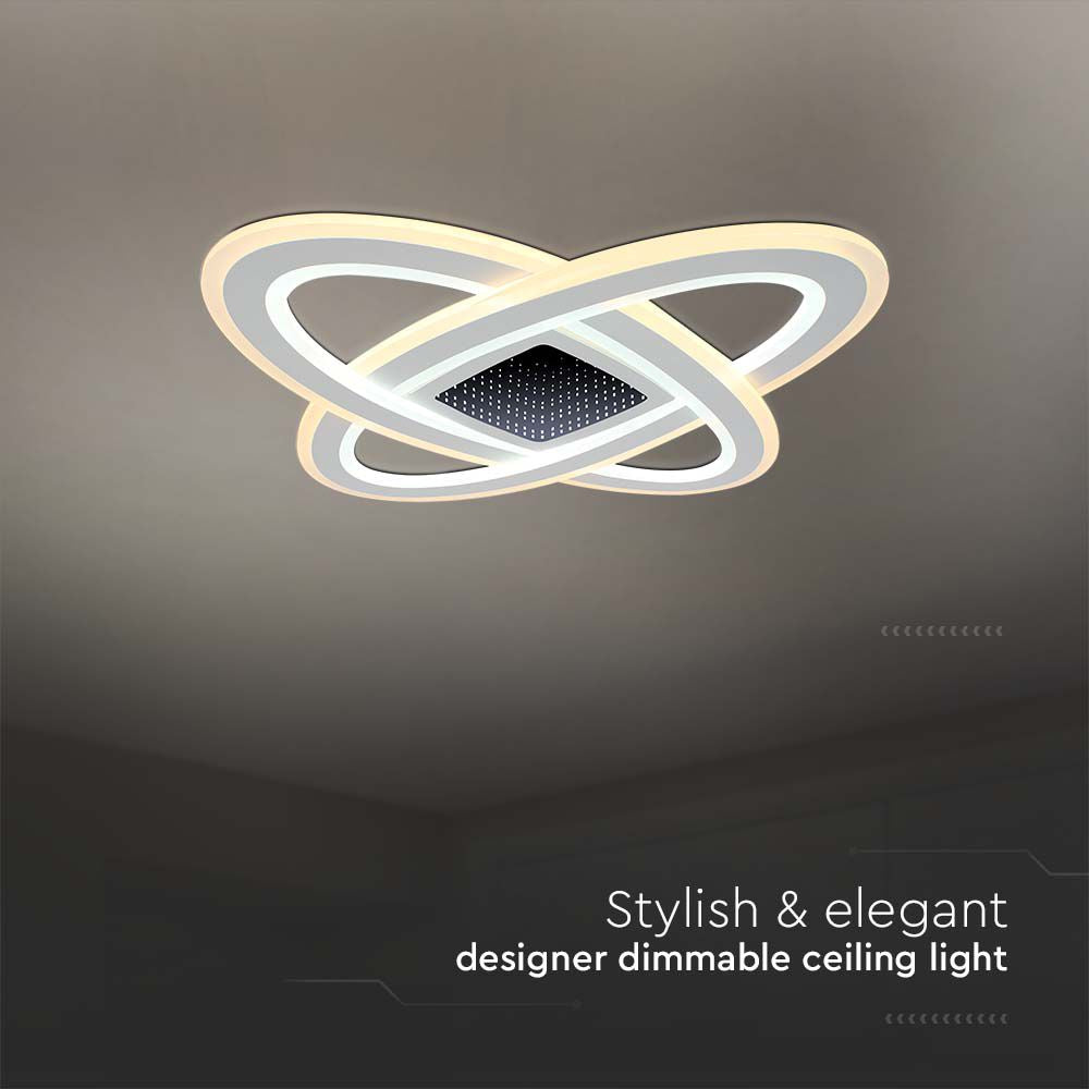 VT-7962 130W LED SMART DECORATIVE CEILING LAMP 620x620MM 3IN1 REMOTE CONTROL DIMMABLE WHITE