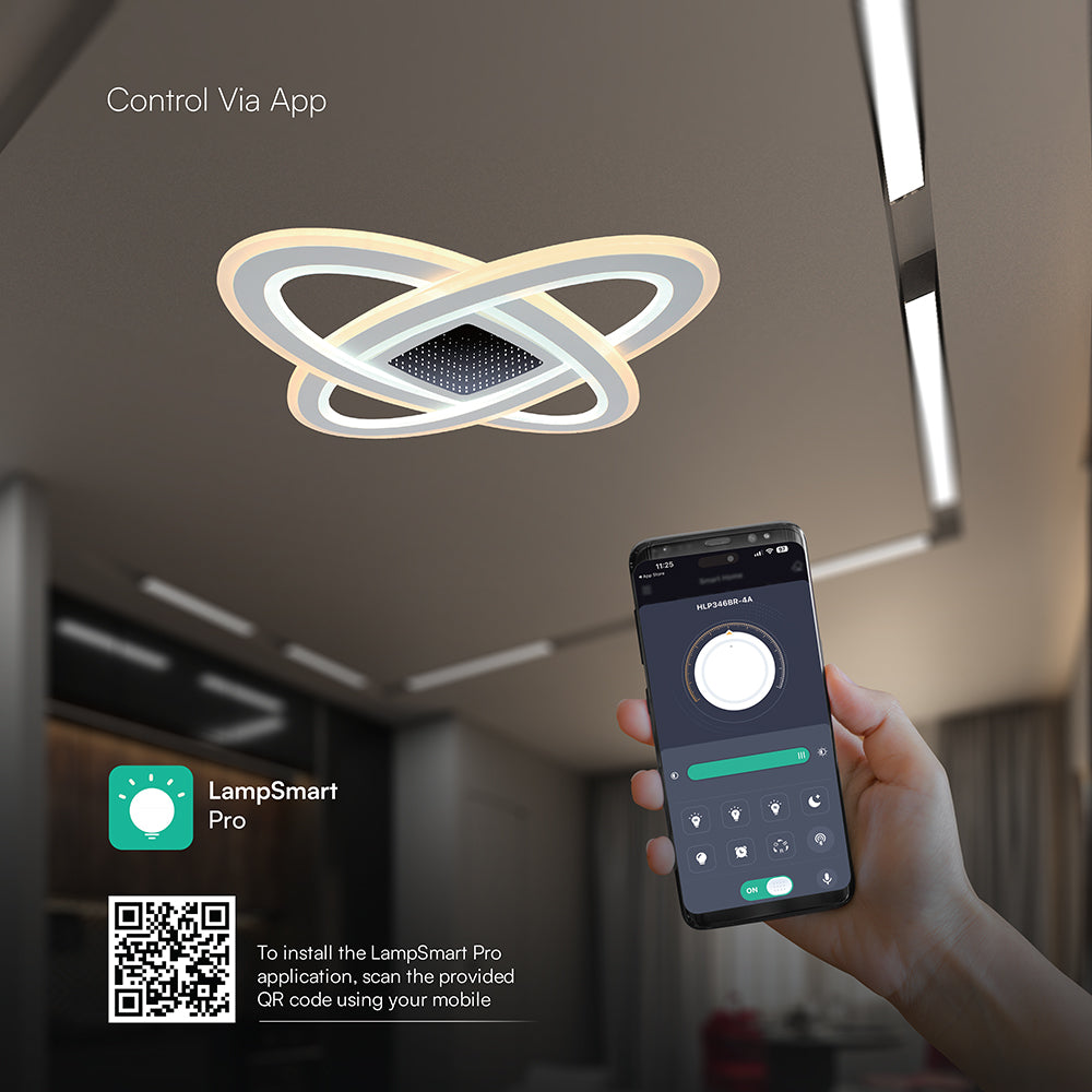 VT-7962 130W LED SMART DECORATIVE CEILING LAMP 620x620MM 3IN1 REMOTE CONTROL DIMMABLE WHITE