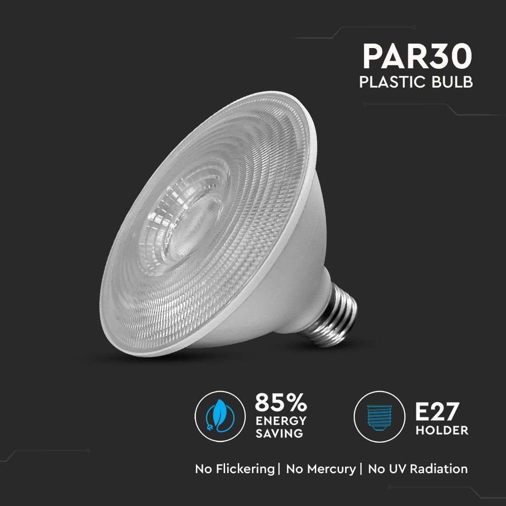 11W PAR 30 Żarówka LED / Chip SAMSUNG / Barwa:3000K / Trzonek:E27