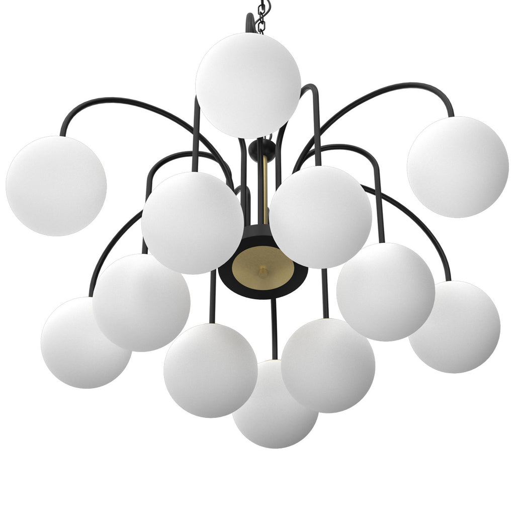 żyrandol Cambridge (glass 2815) black/brass 12xE14