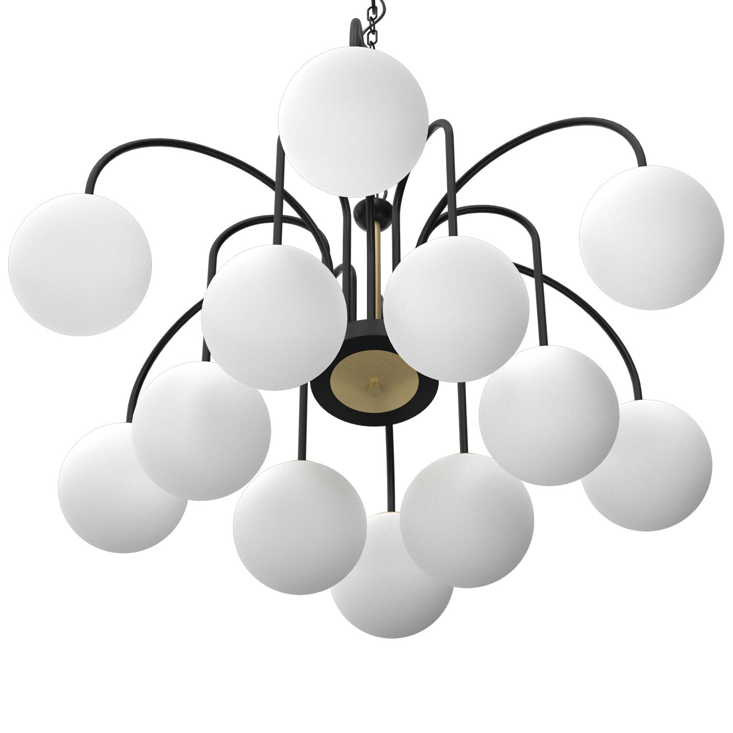 żyrandol Cambridge (glass 2815) black/brass 12xE14
