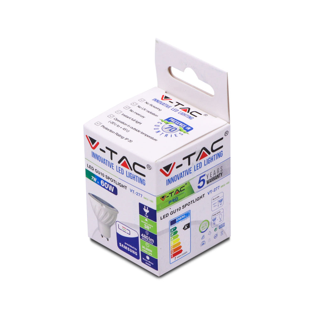 7W GU10 Żarówka LED / Chip SAMSUNG / Barwa:4000K / Trzonek:GU10
