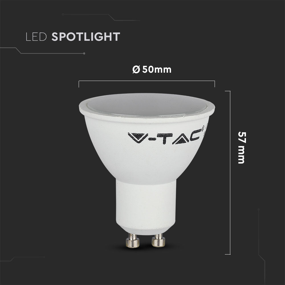 5W GU10 Żarówka LED / Barwa:6000K / Trzonek:GU10 / Kąt 110'