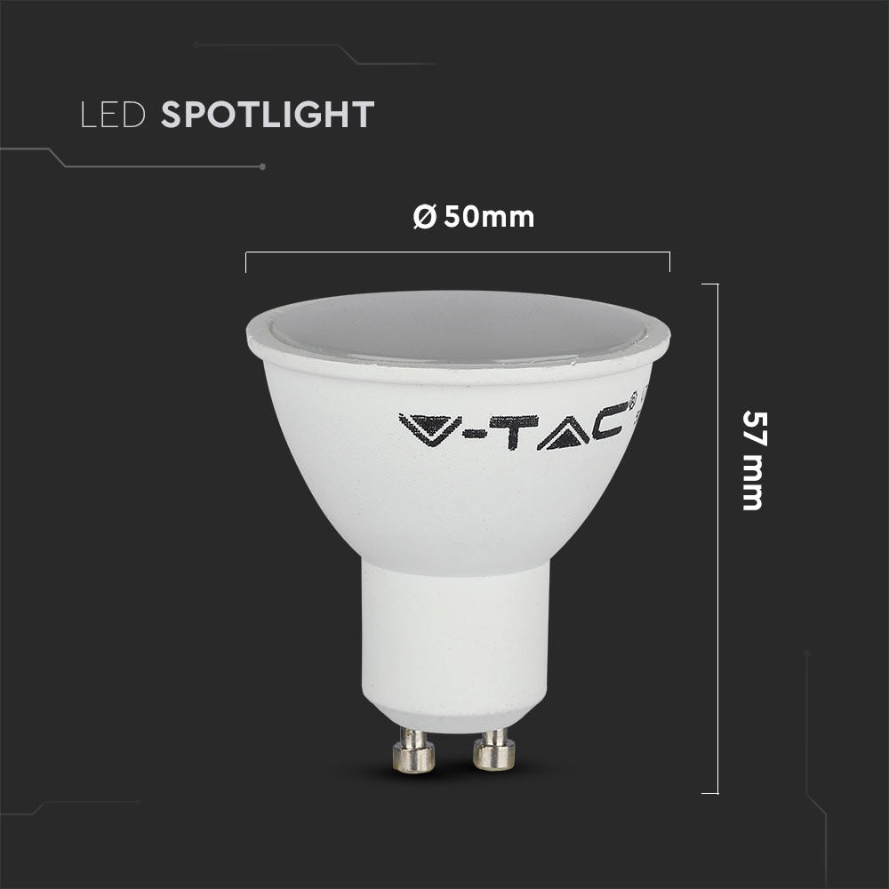 5W GU10 Żarówka LED / Klosz: Mleczny / Barwa:6400K / Opakowanie: 3szt. / Trzonek:GU10