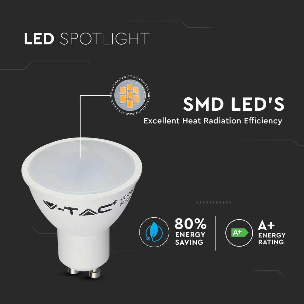 5W GU10 Żarówka LED / Barwa:6000K / Trzonek:GU10 / Kąt 110'