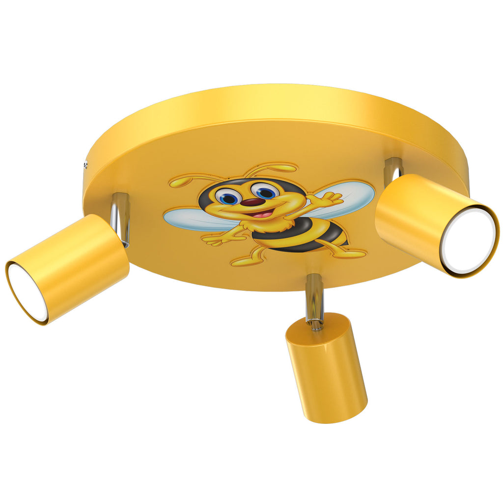 spot Fun Bee yellow plate dia 300, 3xGU10