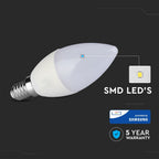 7W C35 Żarówka LED / Chip SAMSUNG / Barwa:4000k / Trzonek:E14