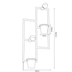 kinkiet Flower wall, 2 black flower pots, black 2xE27