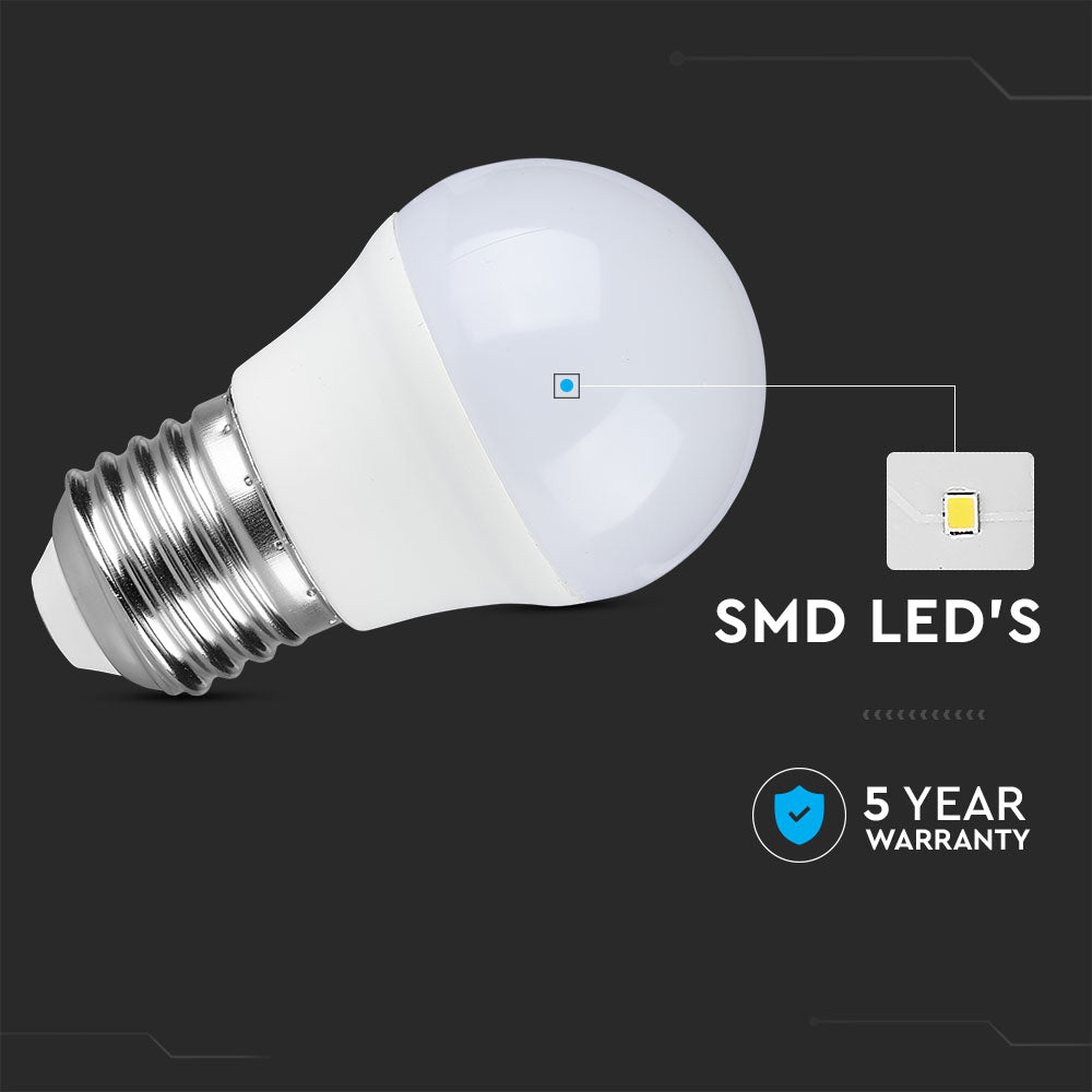 5.5W G45 Żarówka LED / Chip SAMSUNG / Barwa:6400K / Trzonek:E27