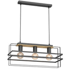żyrandol Kortez black/wood 3xE27