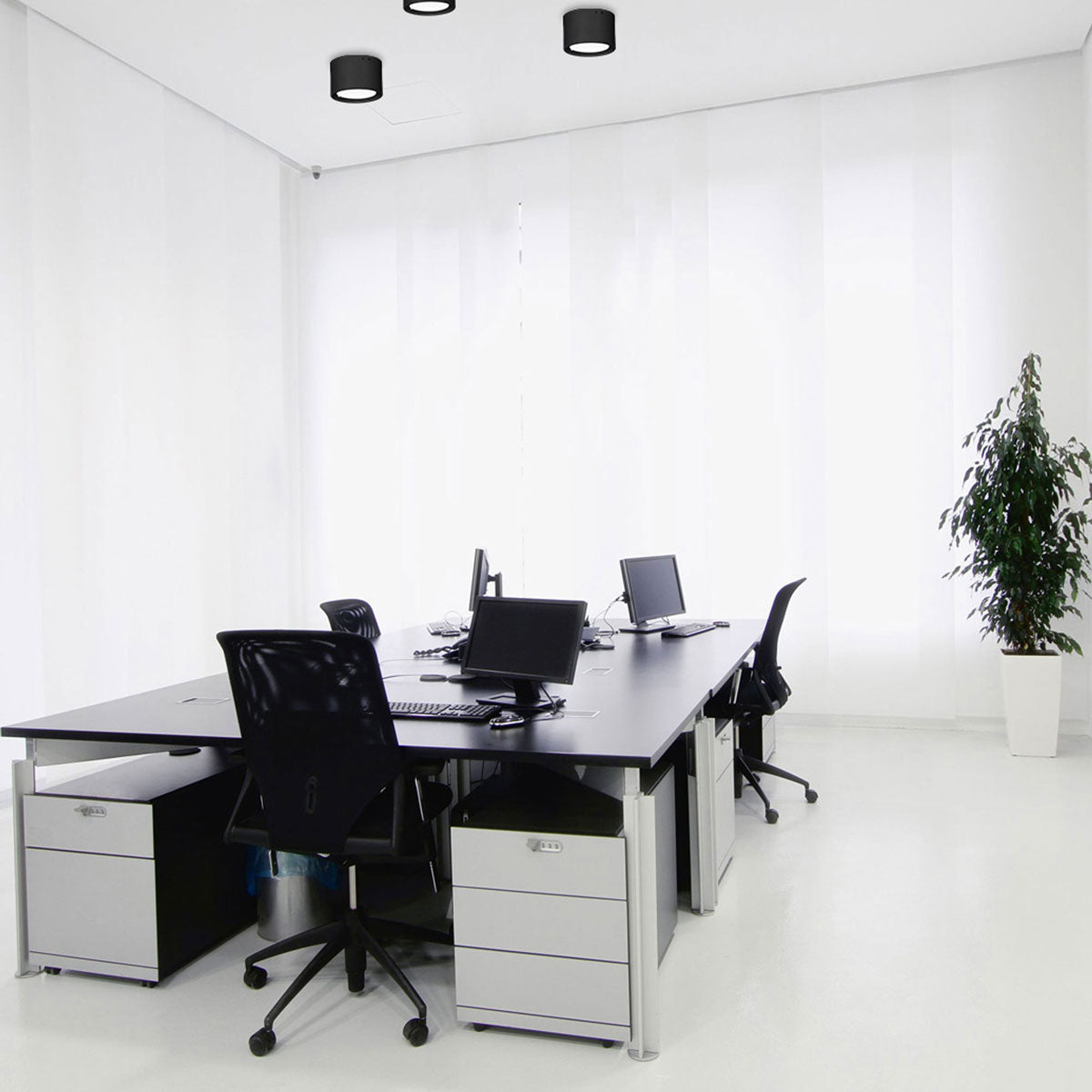 downlight LED black dia 162mm/h=58mm
