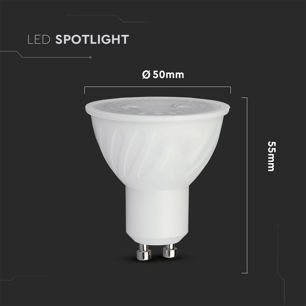 6.5W GU10 Żarówka LED / Chip SAMSUNG / Barwa:6400K / Kąt 38' / Trzonek:GU10