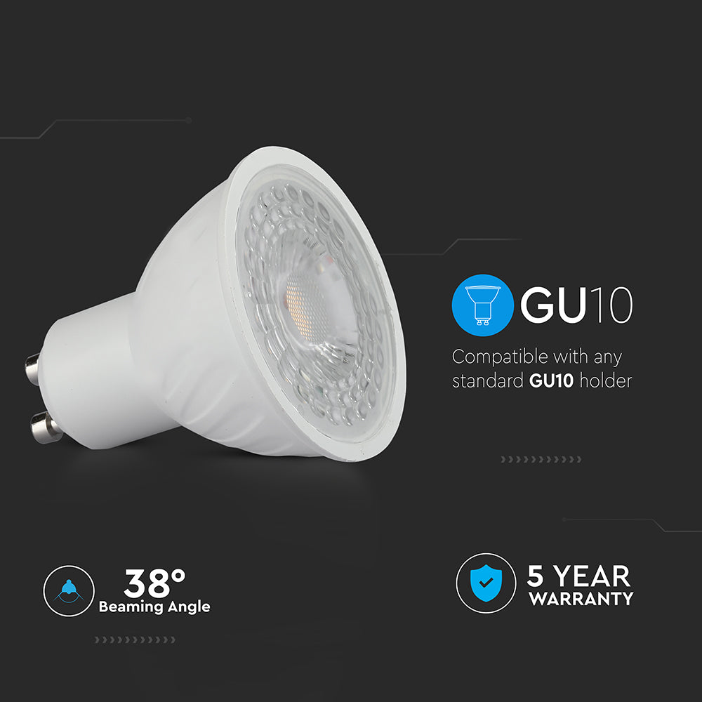6.5W GU10 Żarówka LED / Chip SAMSUNG / Barwa:6400K / Kąt 38' / Trzonek:GU10