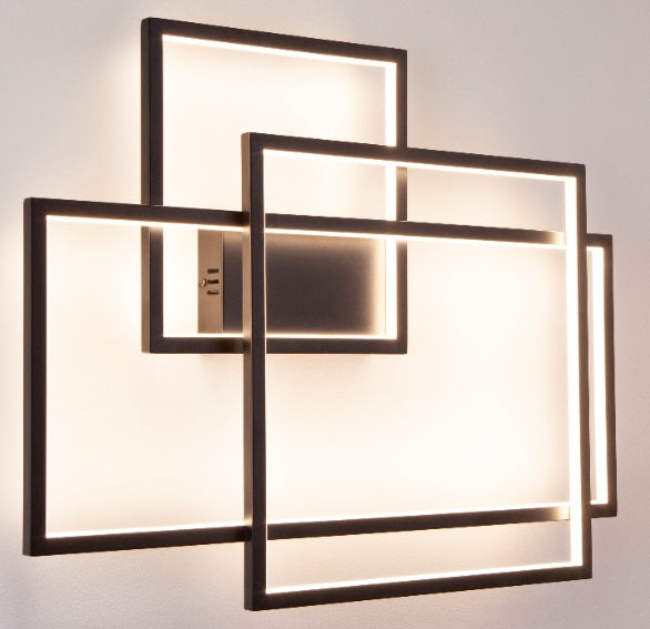 Maxlight Kinkiet Geometric - Metal + akryl - Czarny W0233D