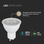 6.5W GU10 Żarówka LED / Chip SAMSUNG / Barwa:4000K / Kąt 110' / Trzonek:GU10