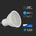 6.5W GU10 Żarówka LED / Chip SAMSUNG / Barwa:6400K / Kąt 110' / Trzonek:GU10