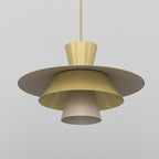 żyrandol Plato beige/gold 1xE27