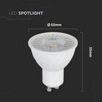 6.5W GU10 Żarówka LED / Chip SAMSUNG / Barwa:3000K / Kąt 110' / Ściemniana / Trzonek:GU10