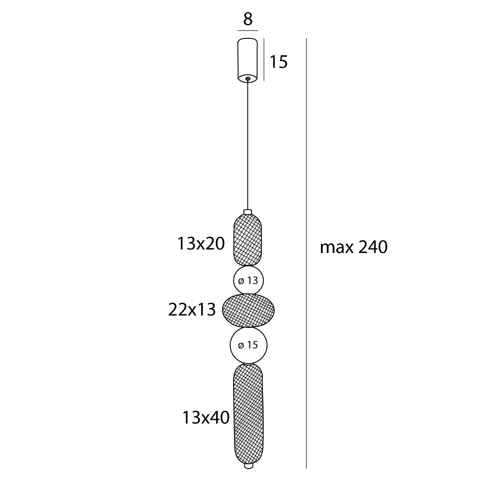 Maxlight Lampa wisząca Bora B - Metal + szkło - Czarny + złoty P0592